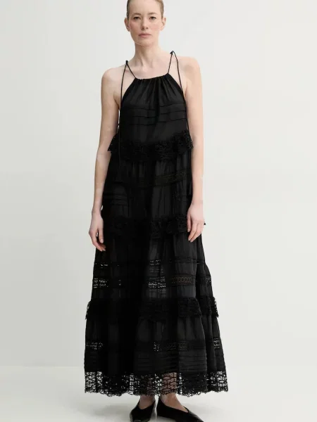 MUNTHE rochie FUENTA maxi evazati negru