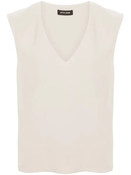 Bluză Styland fără mâneci din crep