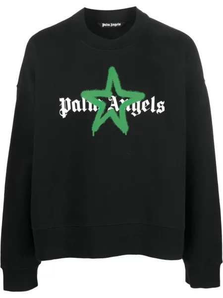 Hanorac Palm Angels cu imagine cu decolteu rotund negru