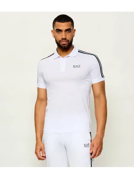 Tricou polo Ea7 alb