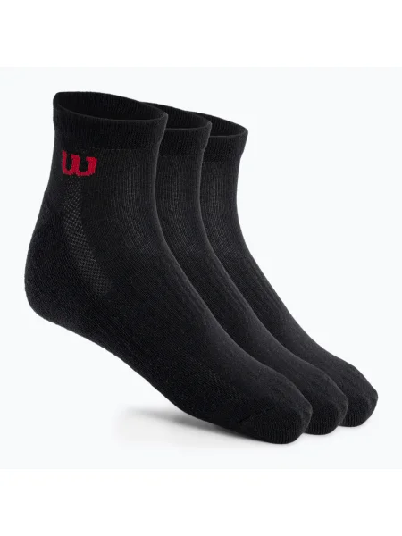 Wilson Quarter șosete de tenis pentru bărbați 3 perechi negru