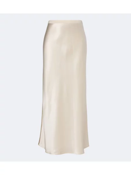 Fusta maxi Joseph din satin alb