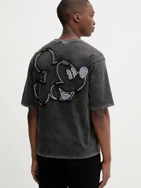 Тениска Desigual CARDIFF MICKEY с апликация сиво