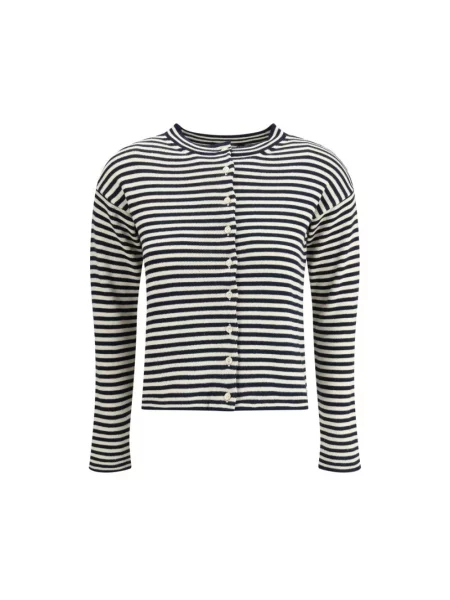 Lniany kardigan Weekend Max Mara niebieski