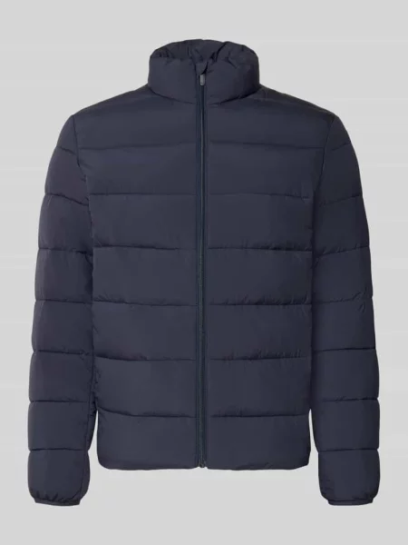 Kurtka pikowana o kroju regular fit ze stójką Tom Tailor Denim granatowa