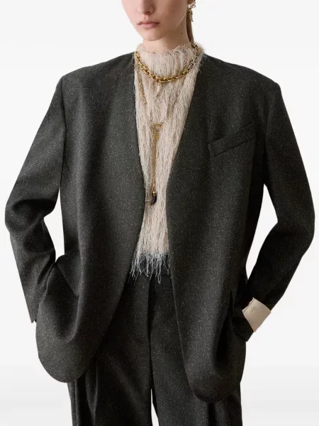 Cu centură geacă Liu Jo din tweed verde