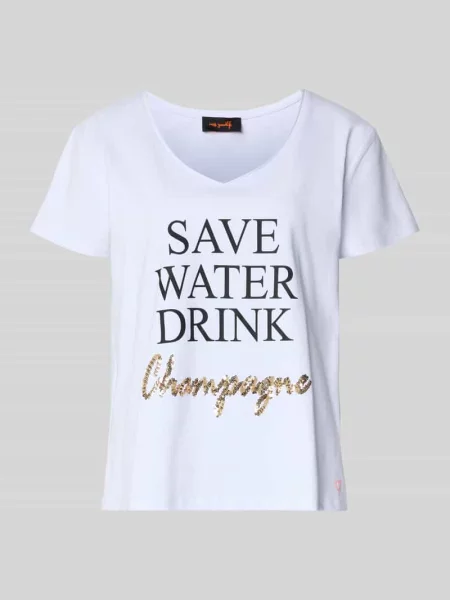 T-shirt z nadrukiem z napisem Miss Goodlife biała