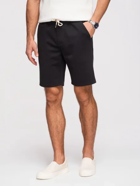 Ombre REGULAR FIT strukturované šortky černé