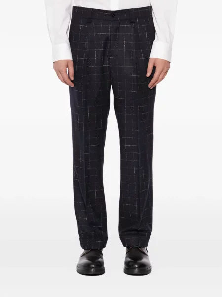 Pantaloni în carouri Daniele Alessandrini în carouri albastru