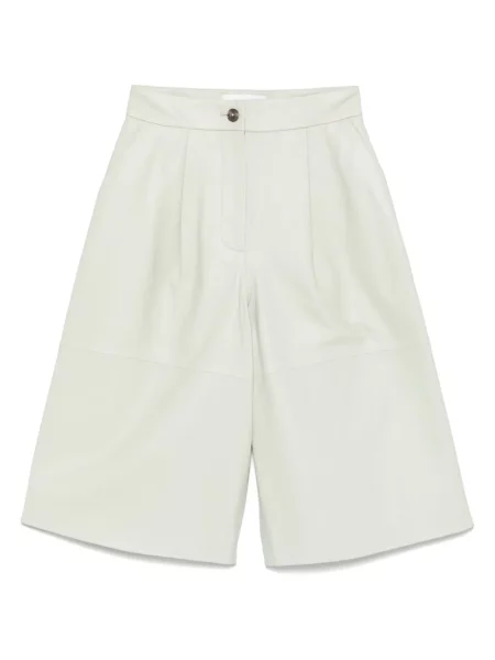 Pantaloni scurți Yves Salomon din piele verde