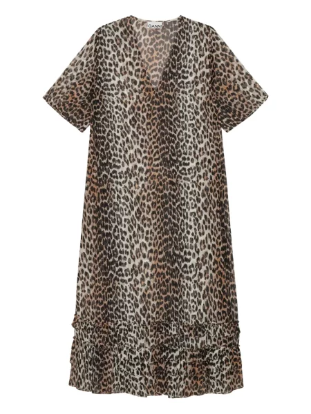 Rochie Ganni cu imagine cu model leopard de costum