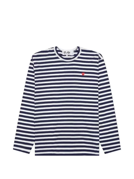 Tricou Comme Des Garcons Play cu motiv cu inimi albastru