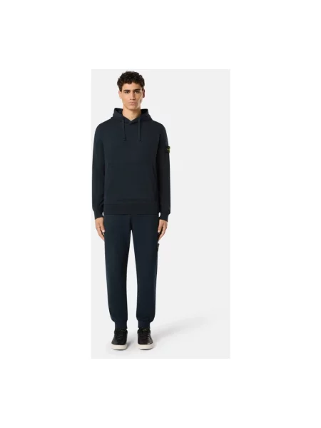 Bluza z kapturem Stone Island polarowa z kamieniami niebieska