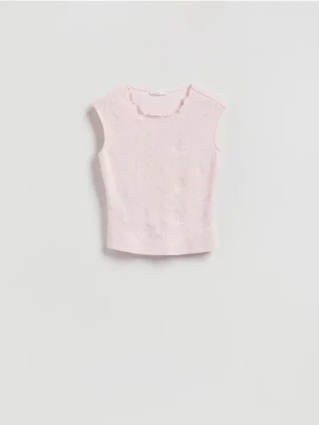 Reserved Блузка з декоративним візерунком пастельний рожевий