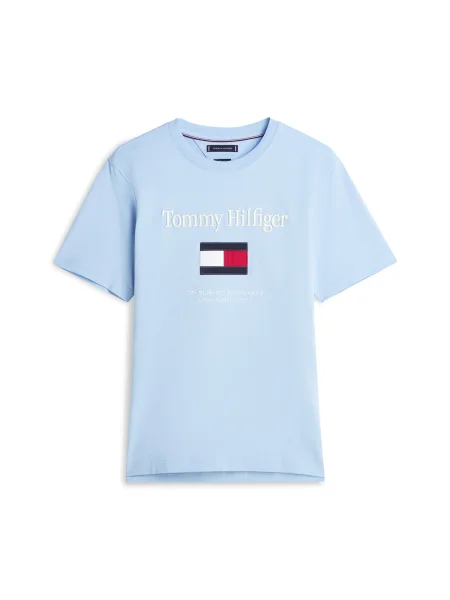 TOMMY HILFIGER Tricou albastru marin / albastru deschis / roșu alb
