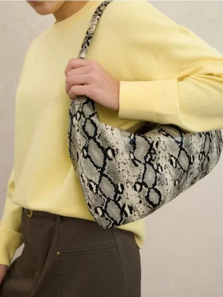 Сумка через плече зі зміїним візерунком різнобарвний