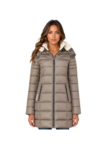 Turystyczna parka GEOGRAPHICAL NORWAY CARENNE TAUPE DB LADY beżowa