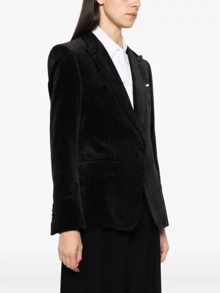 Sacou Tom Ford de catifea cu buline negru