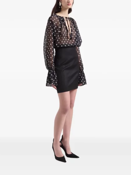 Jacquard mini suknja Nina Ricci visoki struk crna