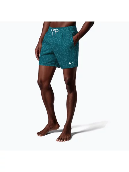 Мъжки бански шорти Nike Breaker Logofetti 5“ Volley green abyss зелено