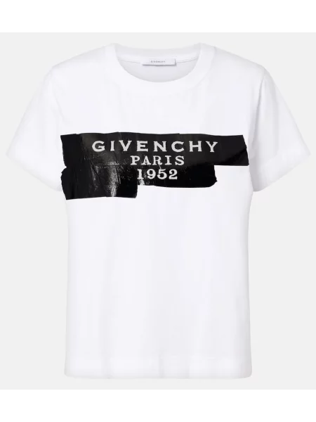 Tricou Givenchy zdrențuiți din jerseu alb