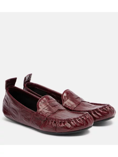 Pantofi loafer Acne Studios din piele bordo