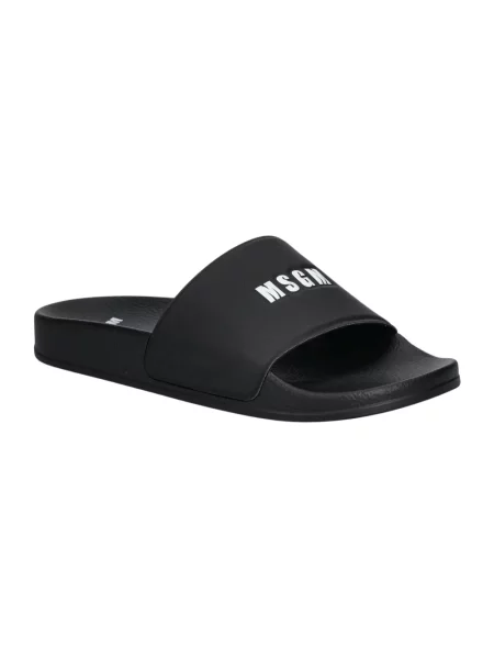 Klapki Msgm z logo czarne