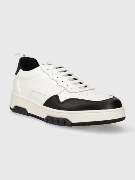 Usnjene superge Off Play ROMA ROMA 1 WHITE BLACK bela