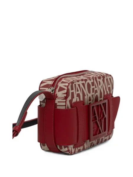 Geantă Armani Exchange cu imagine cu cataramă roșu