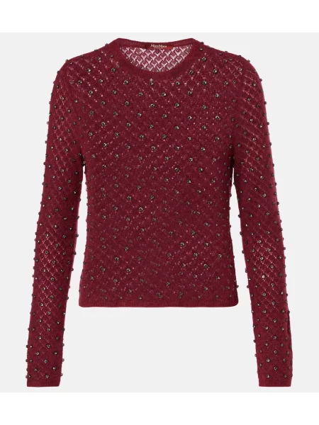 Pulover Max Mara de lână bordo