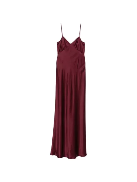 Rochie maxi Max Mara din satin cu bretele roșu