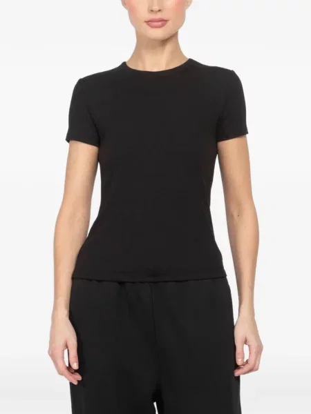 Tricou Velvet de catifea cu decolteu rotund negru