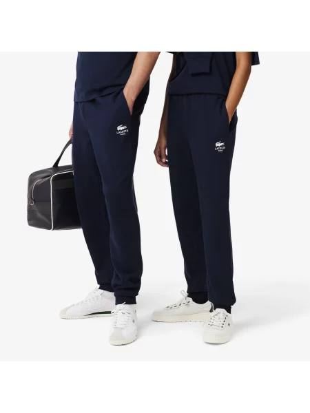 Lacoste Spodnie Dresowe Ze Zwężanymi Nogawkami granatowe