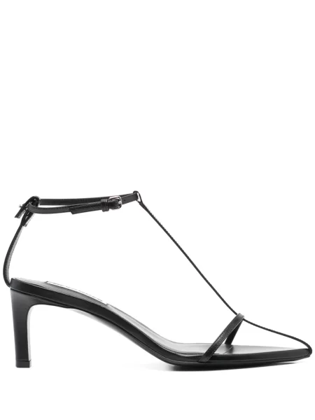 Кожени сандали Jil Sander черно