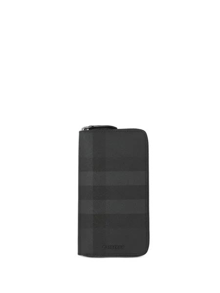 Portofel Burberry din piele în carouri negru