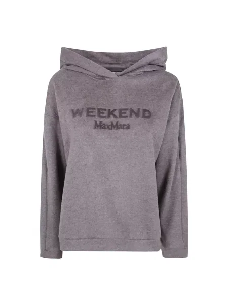 Bluza z kapturem Weekend Max Mara wełniana z kapturem brązowa