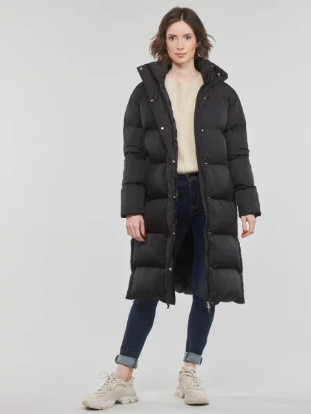 Palton Superdry cu glugă negru