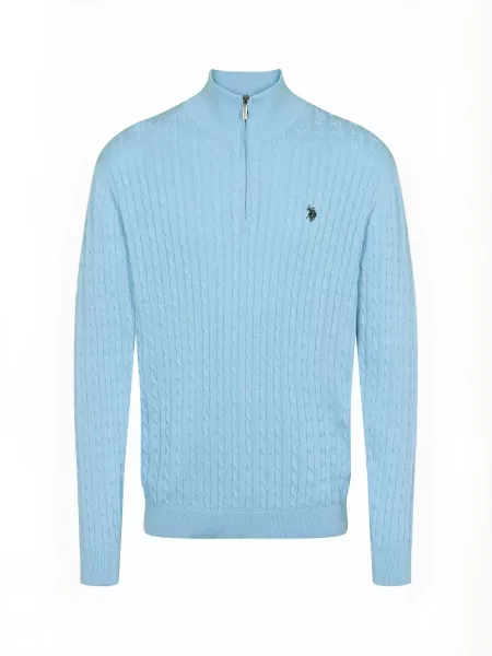 U.S. POLO ASSN. Pulover UMRomeo Half-zip deschis albastru