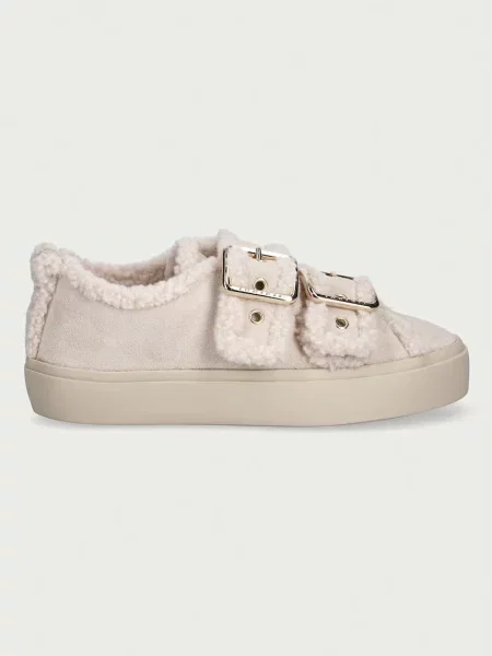 INUIKII Sneakers Low | shearling | piele întoarsă bej