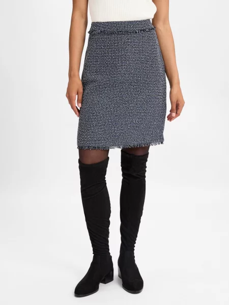 S.Oliver BLACK LABEL spódnica mini Kobiety Sztuczne włókno niebieski wzorzysty 44 czarna