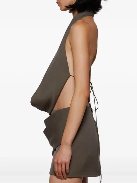 Top Alex Perry cu gât halter gri
