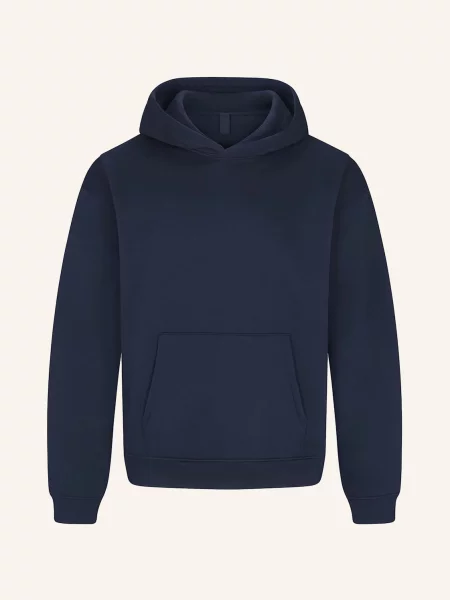 Skims Pohodlná Domácí Mikina S Kapucí Fleece Lounge navy tmavě modrá