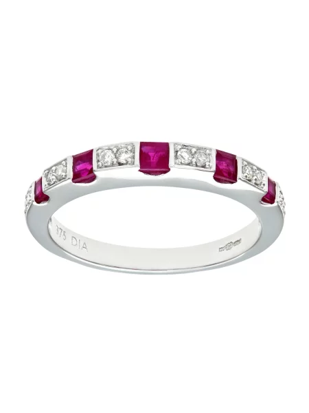 DIAMANT LETERNEL Gyűrűk Eternity-Ring aus Weißgold mit Diamant mit Rubin ezüst