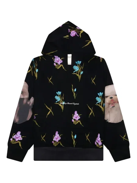 Суичър с качулка Advisory Board Crystals на цветя с принт черно