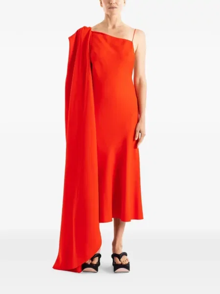 Rochie Balenciaga asimetrică drapată roșu