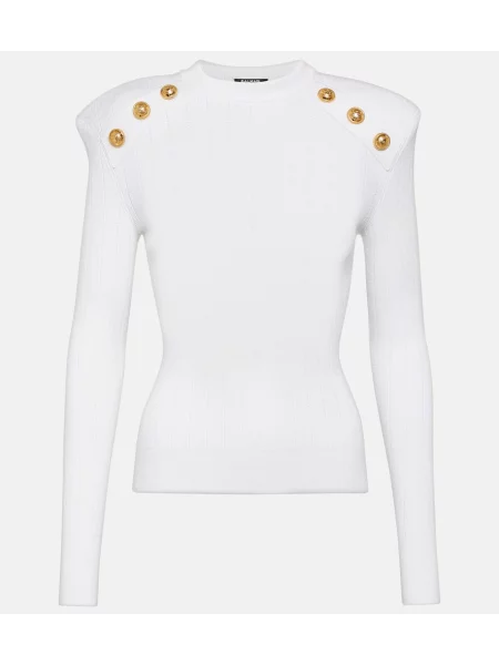 Pulover Balmain tricotate alb