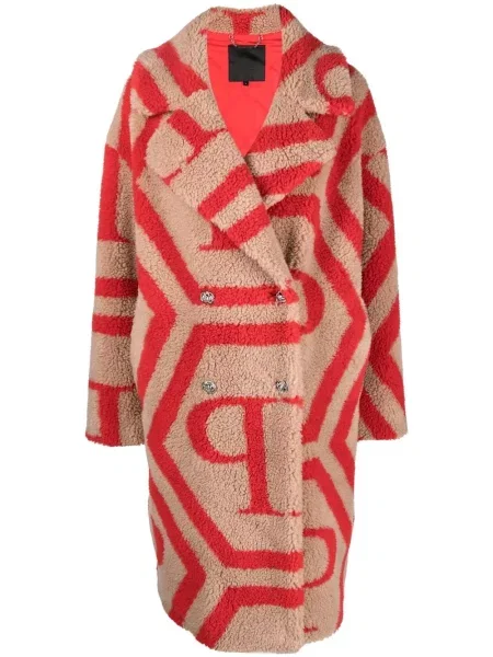 Blană artificială palton de blană Philipp Plein cu imagine