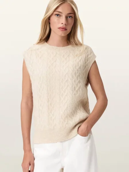 Шерстяной жилет Allsaints белый