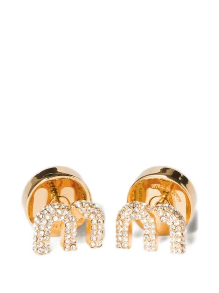 Stras cercei Miu Miu auriu