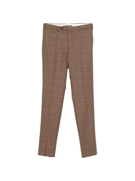 Pantaloni Incotex în carouri maro
